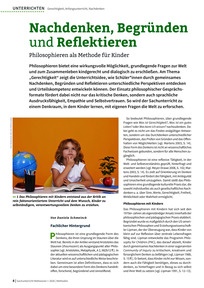Produktabbildung zu Nachdenken, Begründen und Reflektieren - Philosophieren als Methode im Sachunterricht