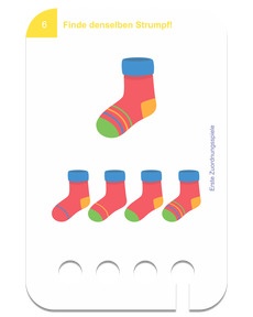 Beispielkarte - Erste Zuordnungsspiele: Finde denselben Strumpf!