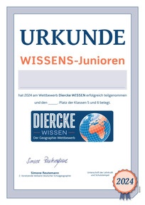Produktabbildung zu Urkunde: WISSENs-Junioren - Diercke WISSEN 2024