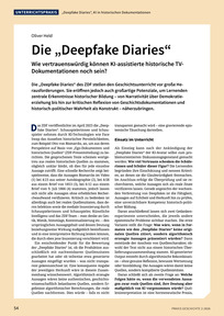 Produktabbildung zu Die „Deepfake Diaries“ - Wie vertrauenswürdig können KI-assistierte historische TV-Dokumentationen noch sein?