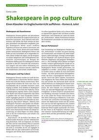 Produktabbildung zu Shakespeare in pop culture - Einen Klassiker im Englischunterricht aufführen - Romeo & Juliet