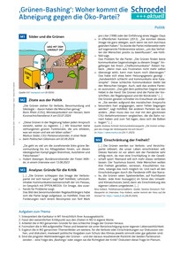 Produktabbildung zu 'Grünen-Bashing' - Woher kommt die Abneigung gegen die Öko-Partei? - - Politik ab Klasse 9