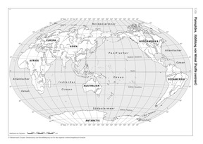Produktabbildung zu Erde (Planisphäre) - Abbildung von Winkel (Pazifik-zentriert)