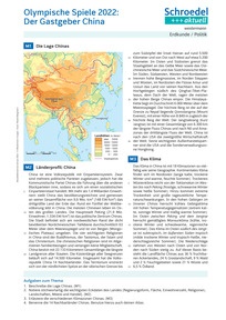 Produktabbildung zu Olympische Winterspiele 2022: Gastgeber China - - Erdkunde / Politik ab Klasse 8