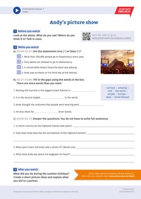 Produktabbildung zu Andy's picture show - Englisch-Arbeitsblatt zum Video zum Thema Festivals