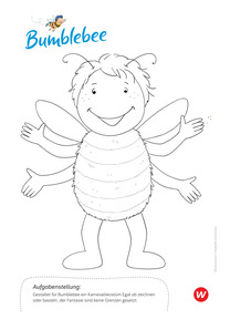 Produktabbildung zu Bumblebee Kopiervorlage zum Karneval - Kreative Karnevalsaufgabe für den Englischunterricht