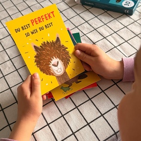 Mutmacher-Postkarten für Kinder mit witzigen Motiven in DIN A6.
