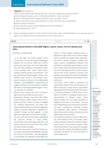 Produktabbildung zu Arbeitsblatt International Women's Day 2026 - inkl. Lösungen