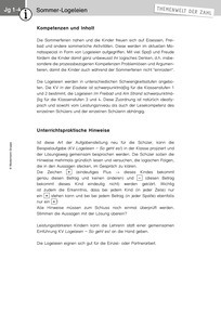 Produktabbildung zu Themenwelt der Zahl: Sommer-Logeleien - Kommentar - Monatsspecial Juli/August 2019