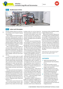 Produktabbildung zu Ukraine - vermehrt Angriffe auf Stromnetze - Praxis Politik und Wirtschaft 24/2025