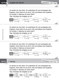 Produktabbildung zu Themenwelt der Zahl: Aufgabe der Woche 50/2015 - Zahlen und Operationen: Zahlenrätsel mit gemischten Rechenoperationen (Klasse 3/4)