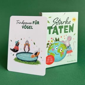 Mach mit (Vorderseite): Karten mit kleine Alltagstaten, die Kinder direkt umsetzen können.