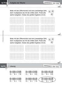 Produktabbildung zu Themenwelt der Zahl: Aufgabe der Woche 22/2016 - Zahlen und Operationen: Mal-Aufgaben aus Ziffernkarten erzeugen (Klasse 3/4)