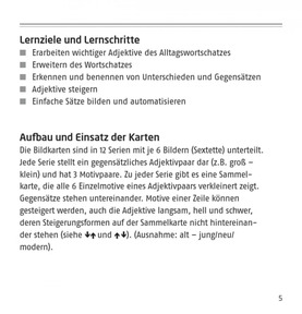 Vocabular Adjektive: Aufbau und Lernziele