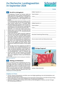 Produktabbildung zu Zur Recherche: Landtagswahlen im September 2024 - - Politik ab Klasse 8