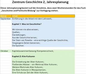 Produktabbildung zu Zentrum Geschichte 2, Jahresplanung - Excel-Datei