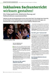 Produktabbildung zu Inklusiven Sachunterricht wirksam gestalten! - Wie Vielperspektivität, didaktische Planung und Tiefenstrukturen zusammenwirken