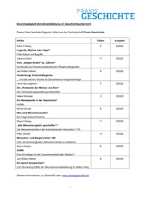 Produktabbildung zu Downloadpaket Demokratiebildung im Geschichtsunterricht - Materialien für die Klassenstufen 6 bis 13