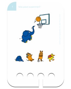 Verknüpfungsspiele mit der Maus 3-4+. Beispielkarte Basketball