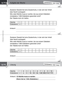 Produktabbildung zu Themenwelt der Zahl: Aufgabe der Woche 02/2017 - Zahlen und Operationen: wiederholtes Verdoppeln (Klasse 3/4)