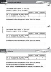 Produktabbildung zu Themenwelt der Zahl: Aufgabe der Woche 36/2018 - Daten, Häufigkeit, Wahrscheinlichkeit: Begriffe sicher, möglich, unmöglich zuordnen und eigenes Ereignis finden