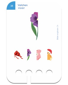Bilder ergänzen 3+. Beispielkarte Veilchen