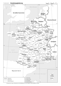 Produktabbildung zu Frankreich - Verwaltungsgliederung