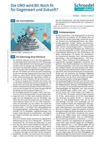Produktabbildung zu Die UNO wird 80: Noch fit für Gegenwart und Zukunft? - - Politik ab Klasse 10
