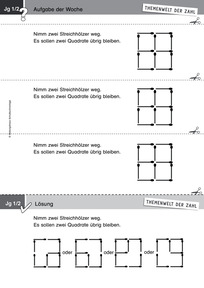 Produktabbildung zu Themenwelt der Zahl: Aufgabe der Woche 17/2016 - Muster und Strukturen: Knobelaufgabe am Streichholzmuster (Klasse 1/2)