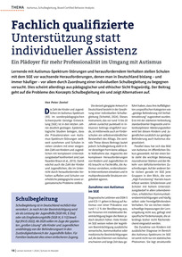 Produktabbildung zu Fachlich qualifizierte Unterstützung statt individueller Assistenz - Ein Plädoyer für mehr Professionalität im Umgang mit Autismus