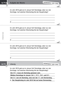 Produktabbildung zu Themenwelt der Zahl: Aufgabe der Woche 46/2017 - Messen und Größen: Knobelaufgabe zum Thema Kalender (Klasse 3/4)