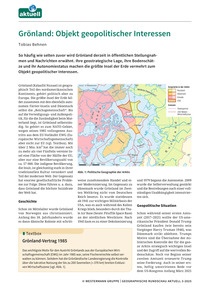 Produktabbildung zu Grönland: Objekt geopolitischer Interessen - Datenblatt April 2025