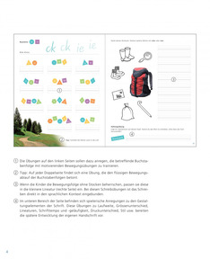 Weitere Buchstabenfolgen: Aufbau der Doppelseiten