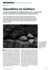 Produktabbildung zu Gipsabbau im Südharz - Komplexe Konfliktlagen zu Tagebauprojekten in ihrer systemischen Struktur analysieren und entlang ethischer Fragen bewerten