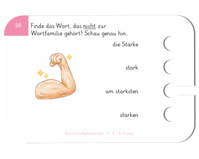 Rechtschreibphänomene - Beispielkarte Wortfamilien