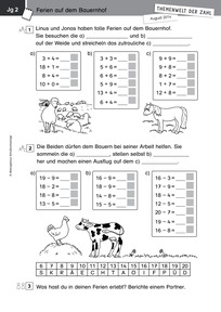 Produktabbildung zu Themenwelt der Zahl: Sommerferien - Kopiervorlagen - Monatsspecial August 2014