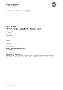 Probeseiten Dorn Bader Physik - für das Berufliche Gymnasium in Baden-Württemberg - Eingangsklasse - Lösungen Download, 2. Auflage 2026