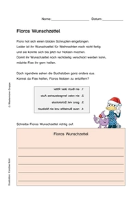 Produktabbildung zu Weihnachtskopiervorlage - Floras Wunschzettel