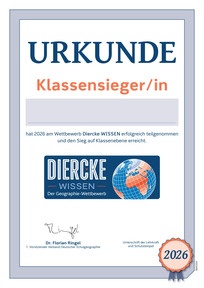 Produktabbildung zu Urkunde: Klassensieger/-in - Diercke WISSEN 2026