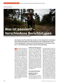 Produktabbildung zu Was ist passiert? - Verschiedene Berichtstypen