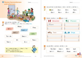 Sprachforscherheft S.32-33 - Sprachwissen - Nomen kennenlernen und erkennen