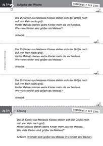 Produktabbildung zu Themenwelt der Zahl: Aufgabe der Woche 26/2014 - Klasse 3/4: Sachrechen-Rätsel