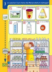 In welchem Fach stehen die Milchprodukte im Kühlregal?
