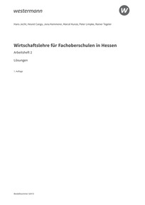 Probeseiten Wirtschaftslehre für Fachoberschulen in Hessen - Lösungen Arbeitsheft 2, 1. Auflage