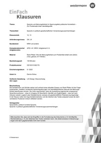 Produktabbildung zu Sprache und Meinungsfreiheit im Spannungsfeld politischer Korrektheit - Zur Problematik linker Identitätspolitik | Sprache in politisch-gesellschaftlichen Verwendungszusammenhängen - René Pfister: Wie die Meinungsfreiheit zum Problemfall erklärt wird (2023) (Text, gekürzt, 917 Wörter)