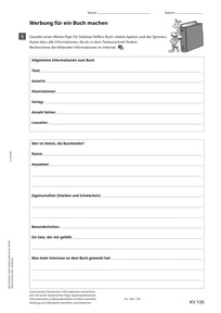 KV Flora 5: Beispielseite Lesen - KV 135 Werbung für ein Buch machen