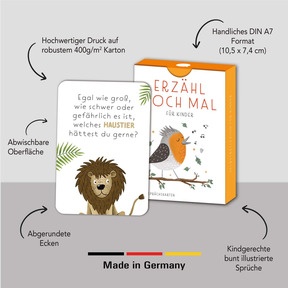 Liebevoll illustriert, nachhaltig produziert und praxisnah: Die Geprächskarten von Rüsselfuchs