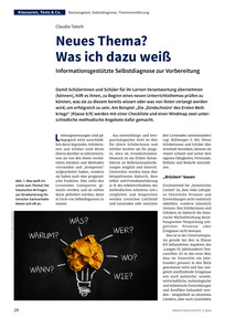 Produktabbildung zu Neues Thema? Was ich dazu weiß - Informationsgestützte Selbstdiagnose zur Vorbereitung