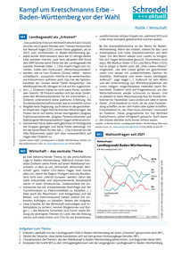Produktabbildung zu Kampf um Kretschmanns Erbe - Baden-Württemberg vor der Wahl - - Politik / Wirtschaft ab Klasse 9