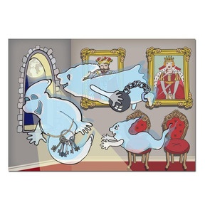 Beispiel Bildergeschichte mit liebevoll gestalteten Bildkarten im DIN A4-Format zu "Spooky, the funny ghost"